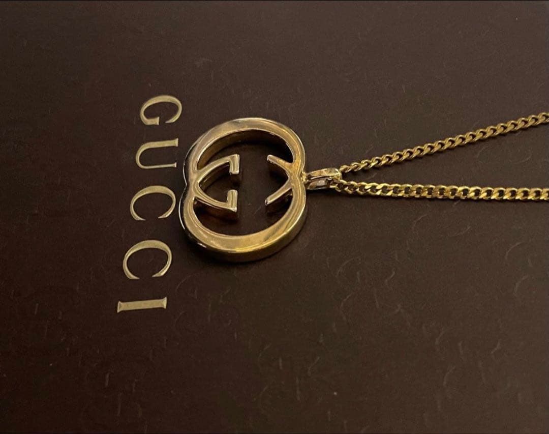 極美品 GUCCIグッチ インターロッキングG チャームネックレス【正規品】