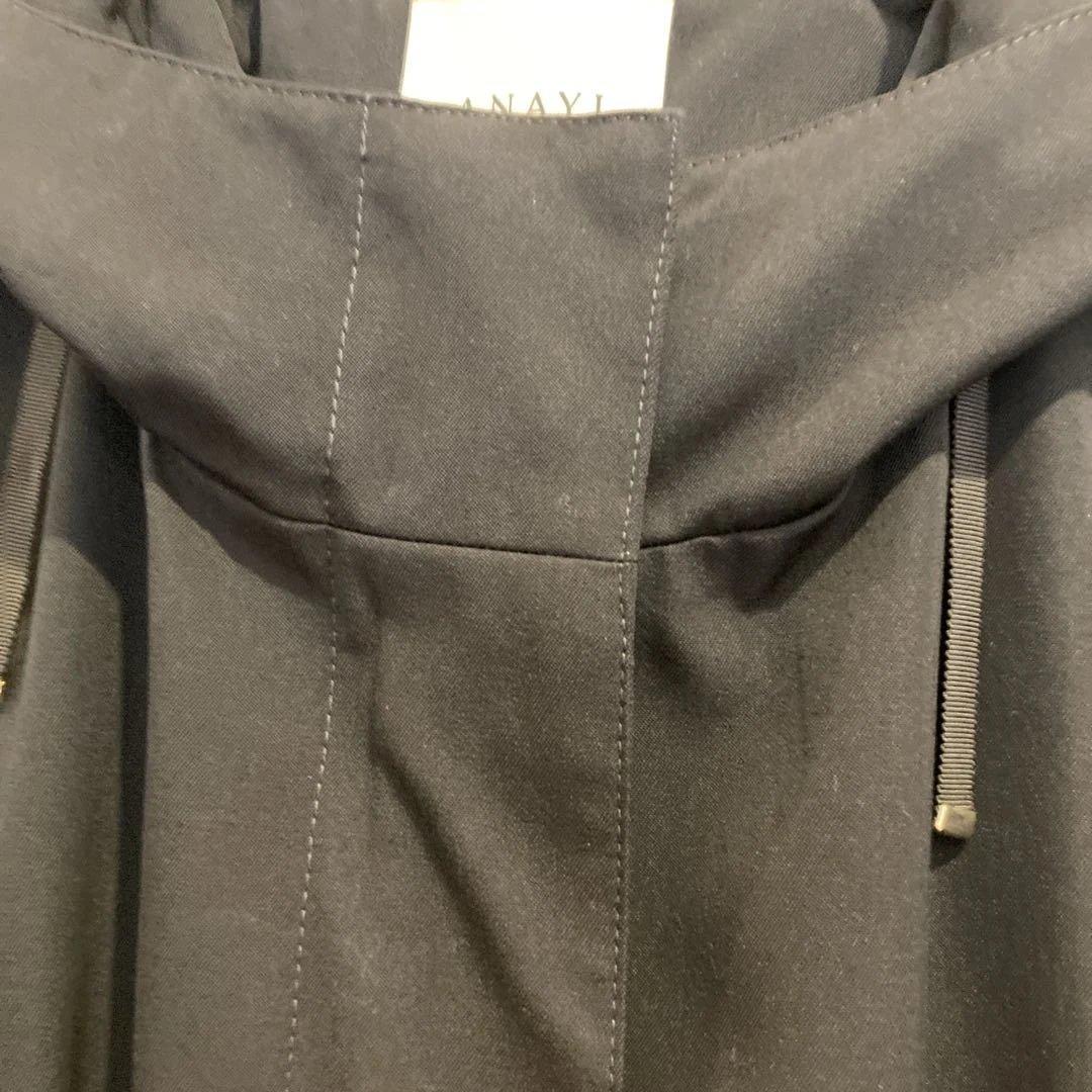 m*i様 ANAYI ブラック フード、ライナー付きミドル丈コート　36