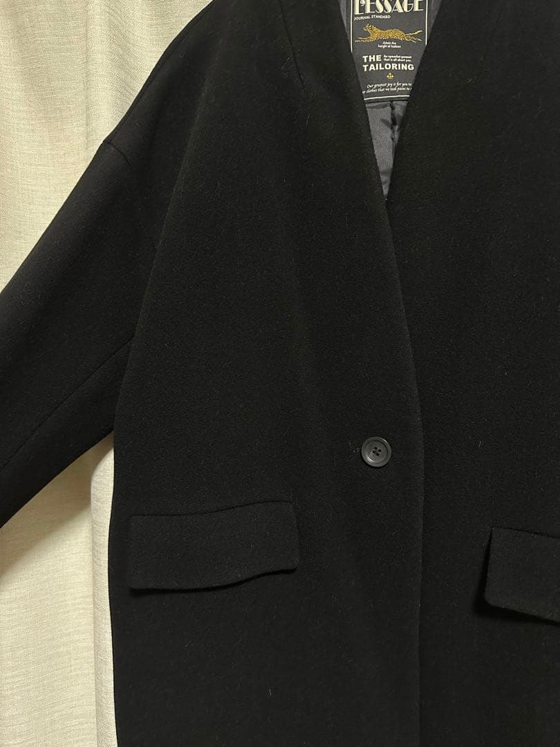 JOURNAL STANDARDノーカラー ブラック ロングコート