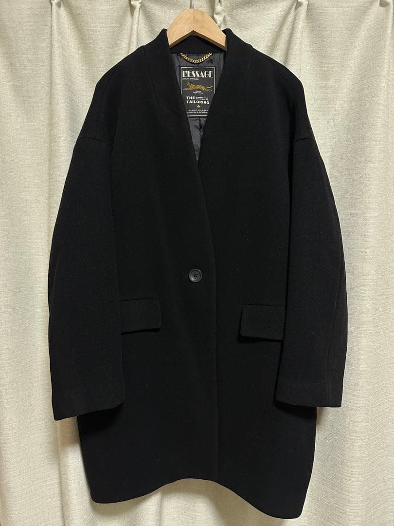 JOURNAL STANDARDノーカラー ブラック ロングコート