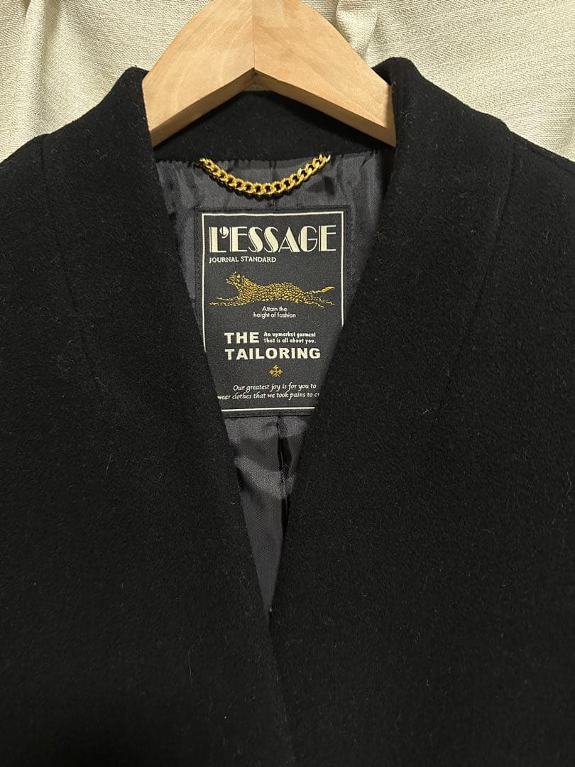 JOURNAL STANDARDノーカラー ブラック ロングコート