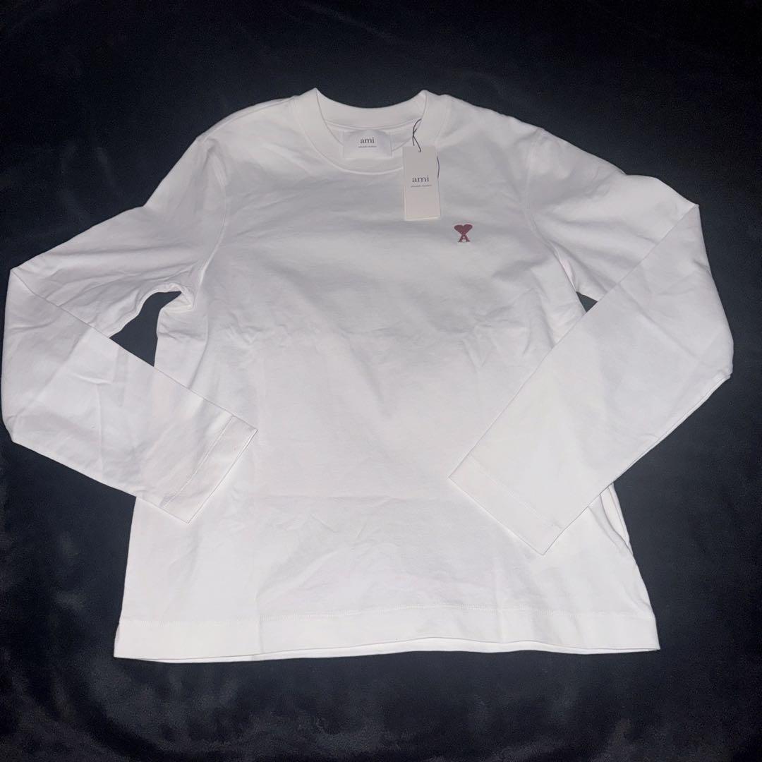 新品 ami paris アミパリス ハートロゴ uts205 726 ロングT