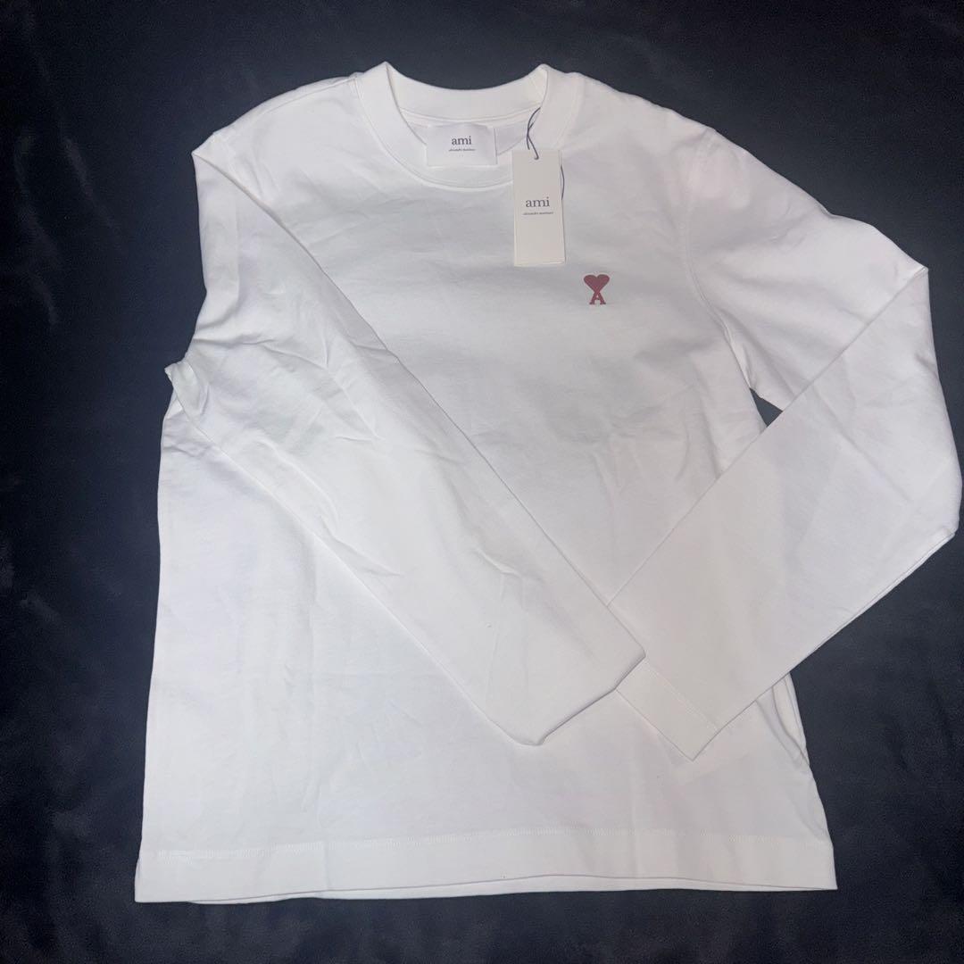 新品 ami paris アミパリス ハートロゴ uts205 726 ロングT