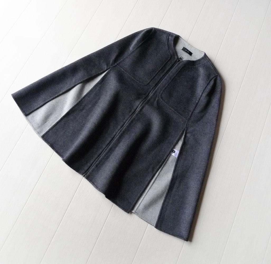 美品 ジョゼフ カシミヤ ウール グレーのポンチョ ケープ JOSEPH