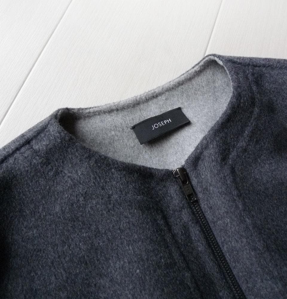 美品 ジョゼフ カシミヤ ウール グレーのポンチョ ケープ JOSEPH
