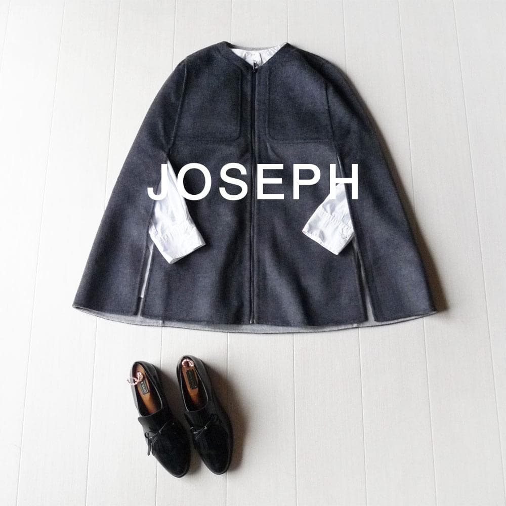 美品 ジョゼフ カシミヤ ウール グレーのポンチョ ケープ JOSEPH