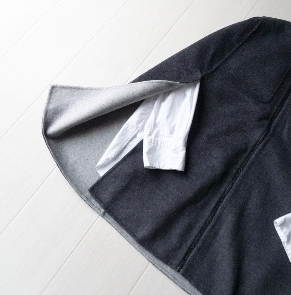 美品 ジョゼフ カシミヤ ウール グレーのポンチョ ケープ JOSEPH