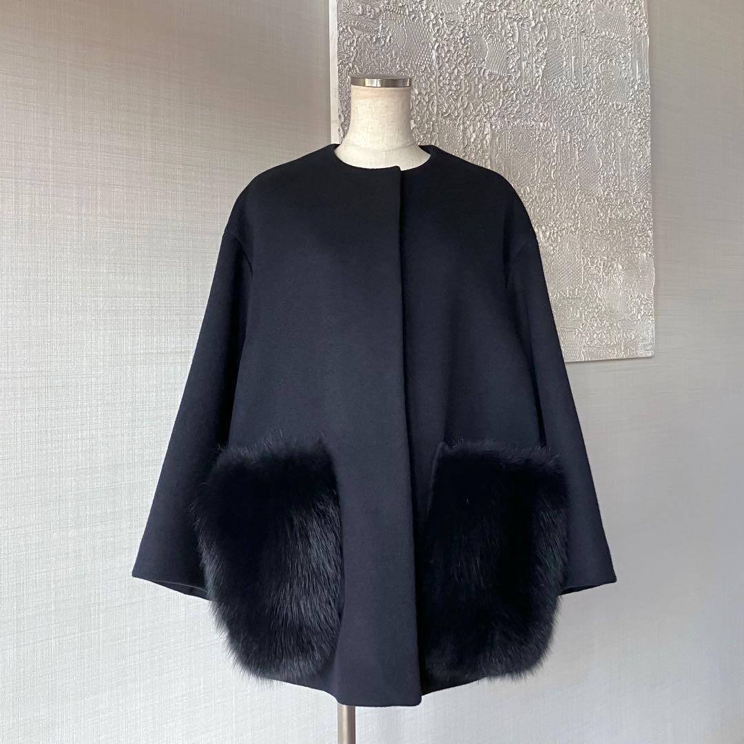 美品☆定価16.5万UNITED ARROWSファーポケット コート 36