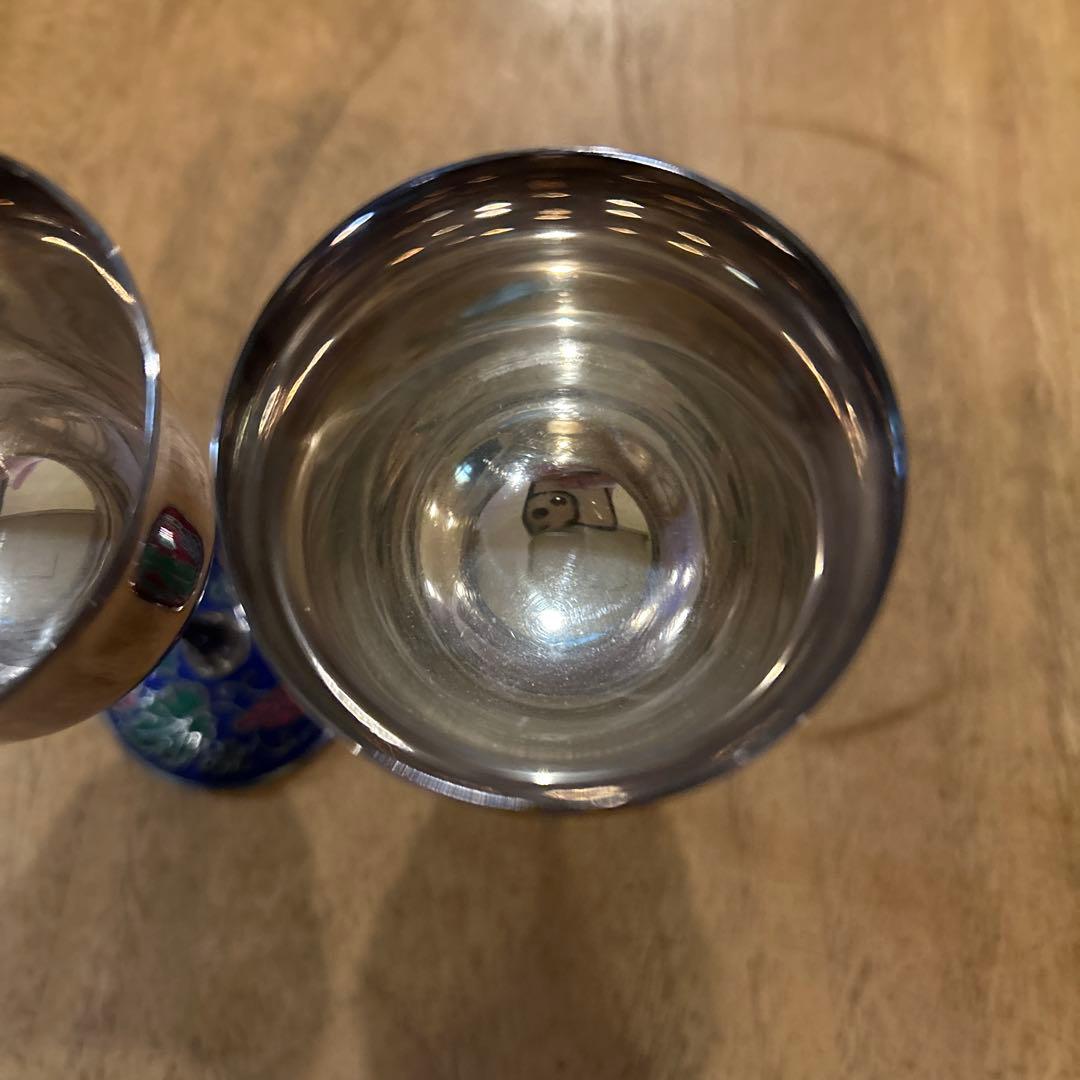 純銀　葡萄装飾　リキュールグラス　ビンテージ　ペア