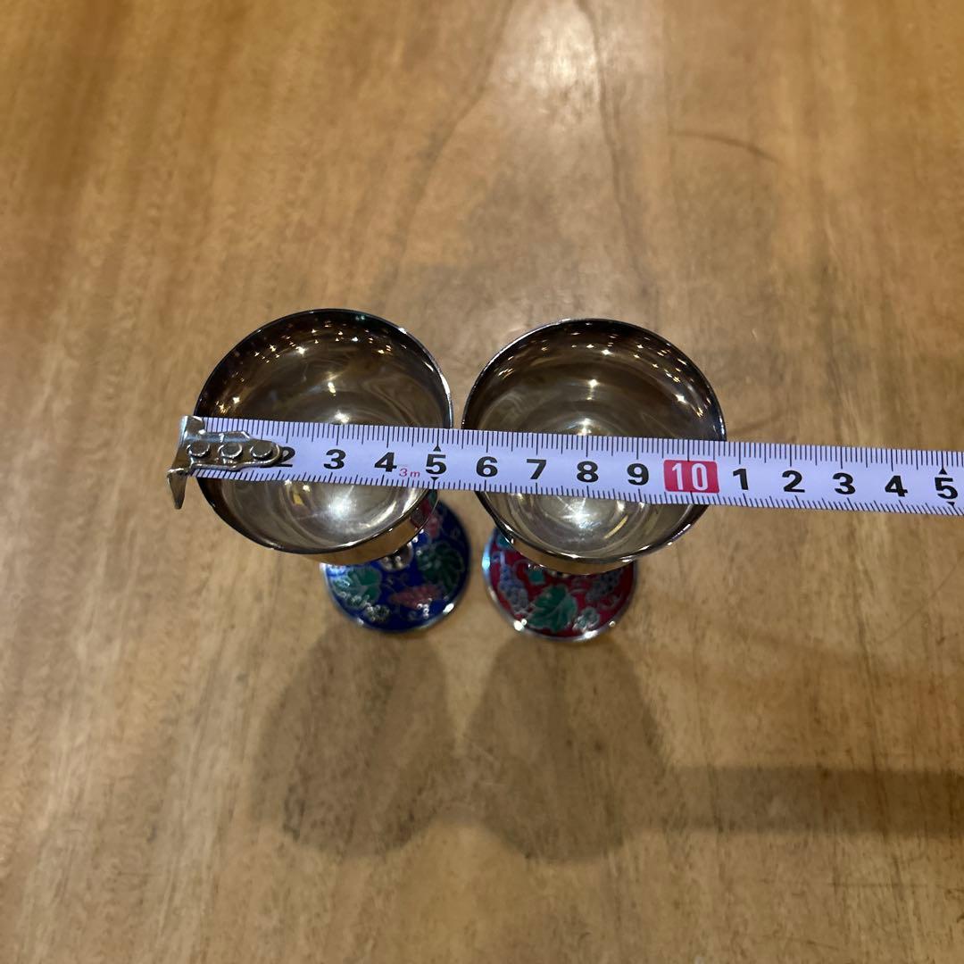 純銀　葡萄装飾　リキュールグラス　ビンテージ　ペア