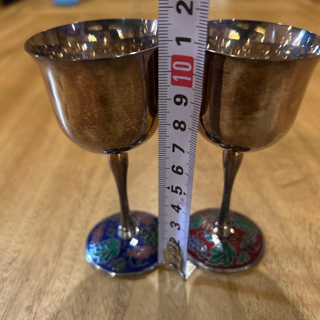 純銀　葡萄装飾　リキュールグラス　ビンテージ　ペア