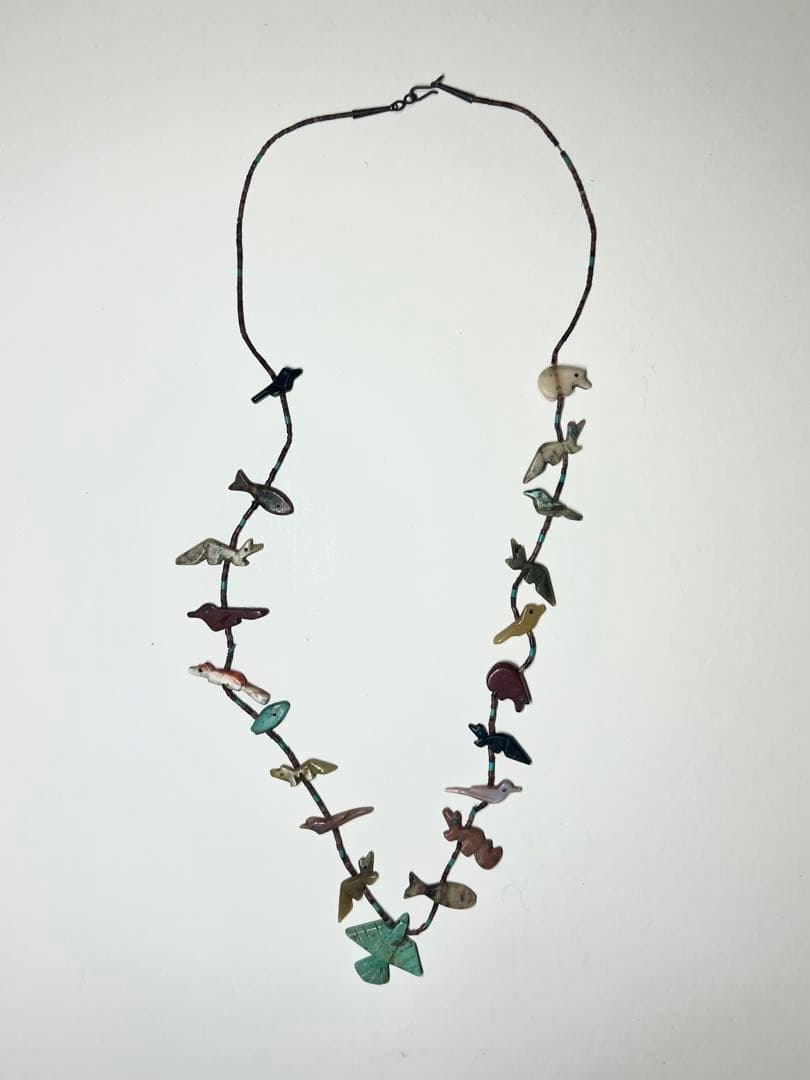 ズニ族　動物モチーフ ネックレス 天然石　インディアンジュエリー　シルバー925