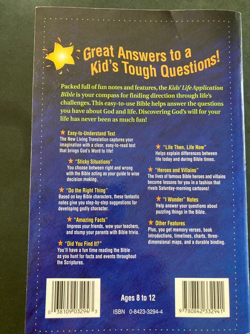 Kids life application bible 子供英語聖書