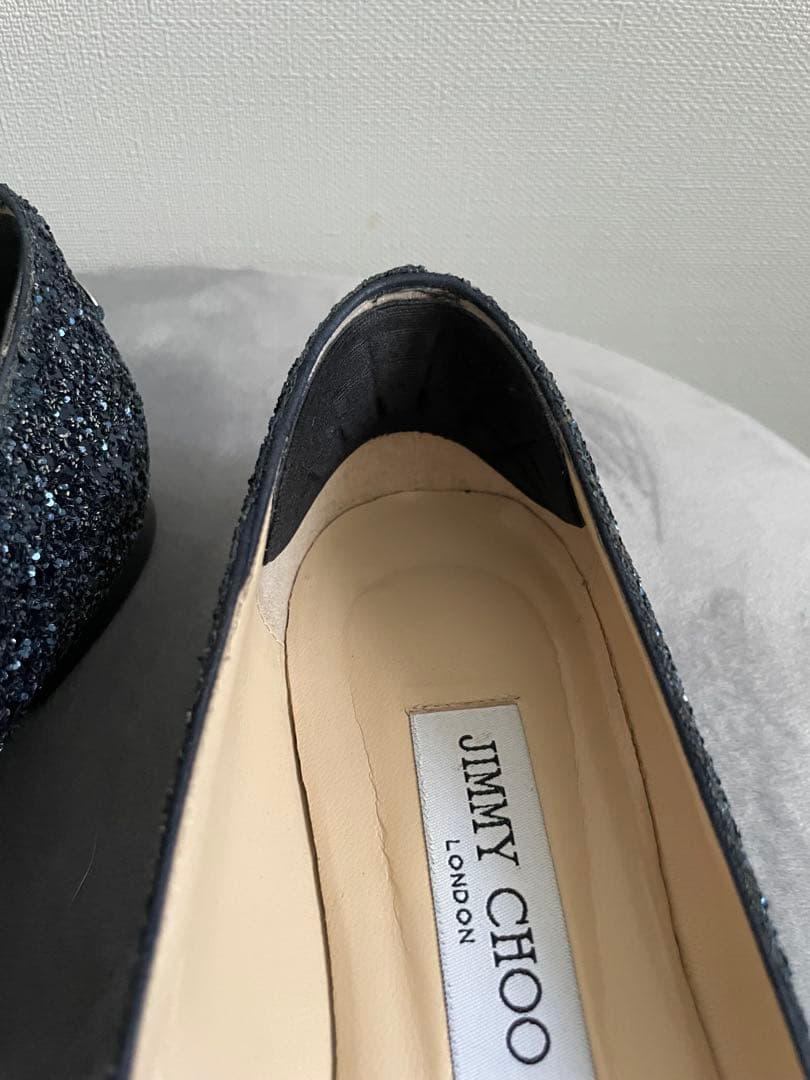 ジミーチュー グリッター フラットシューズ