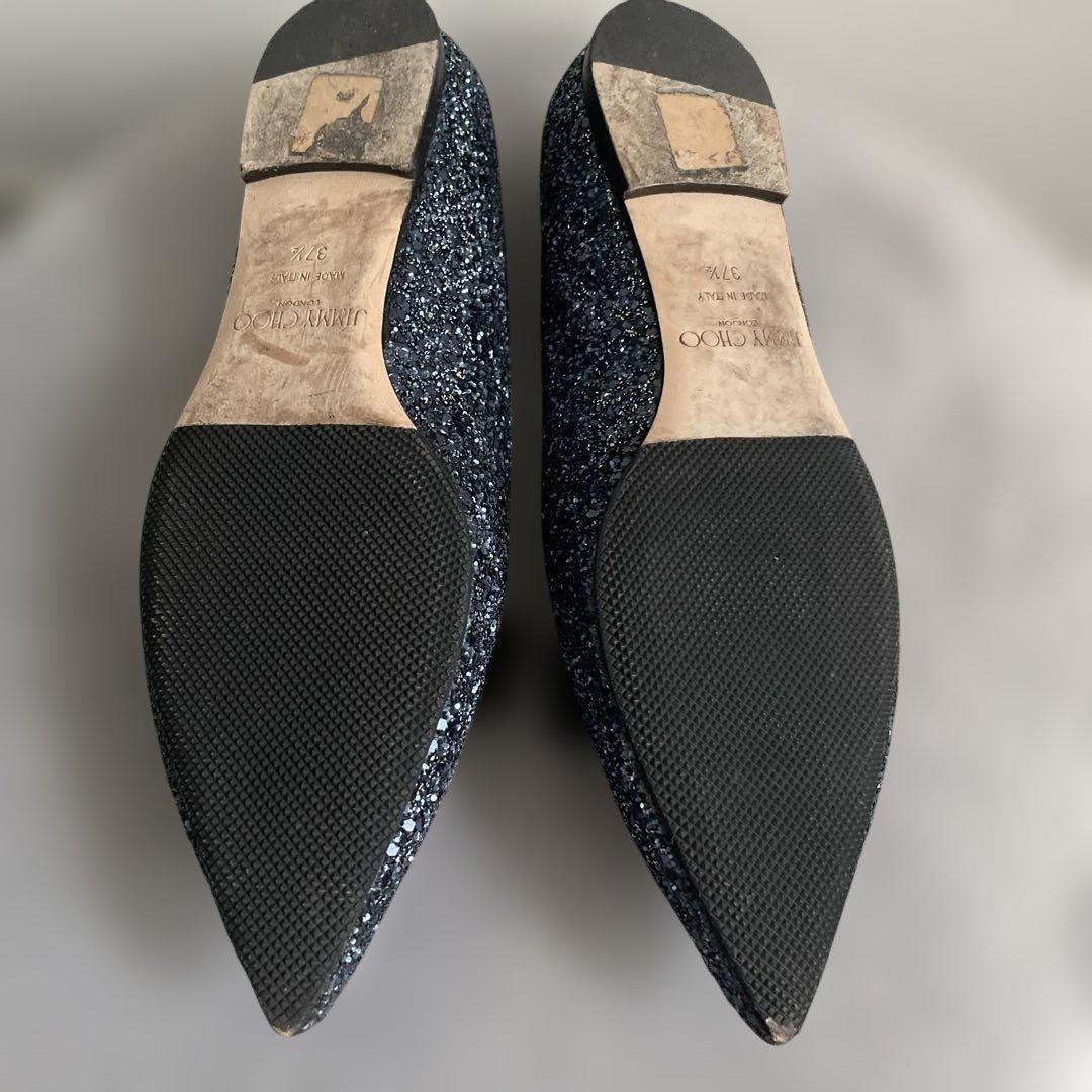 ジミーチュー グリッター フラットシューズ