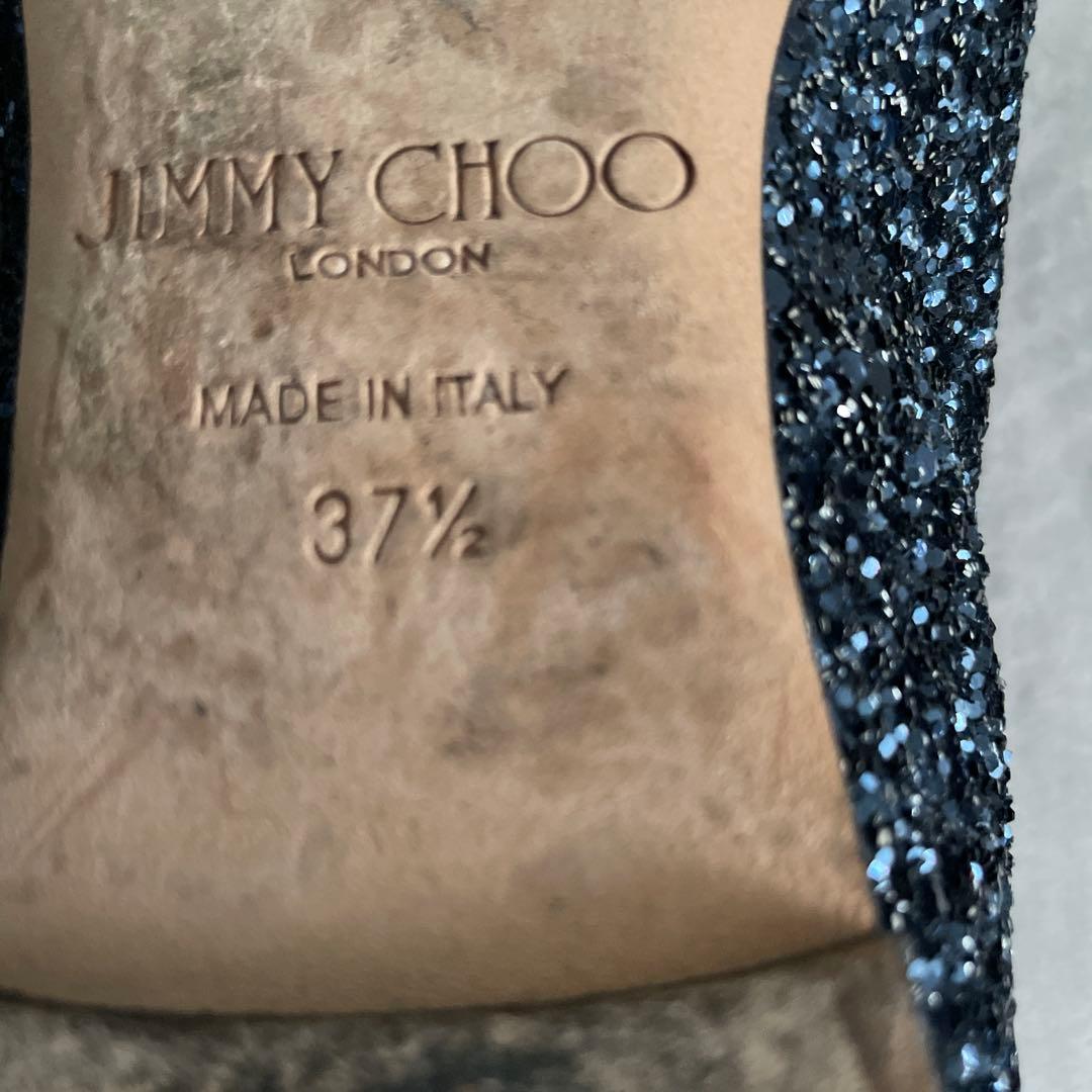 ジミーチュー グリッター フラットシューズ