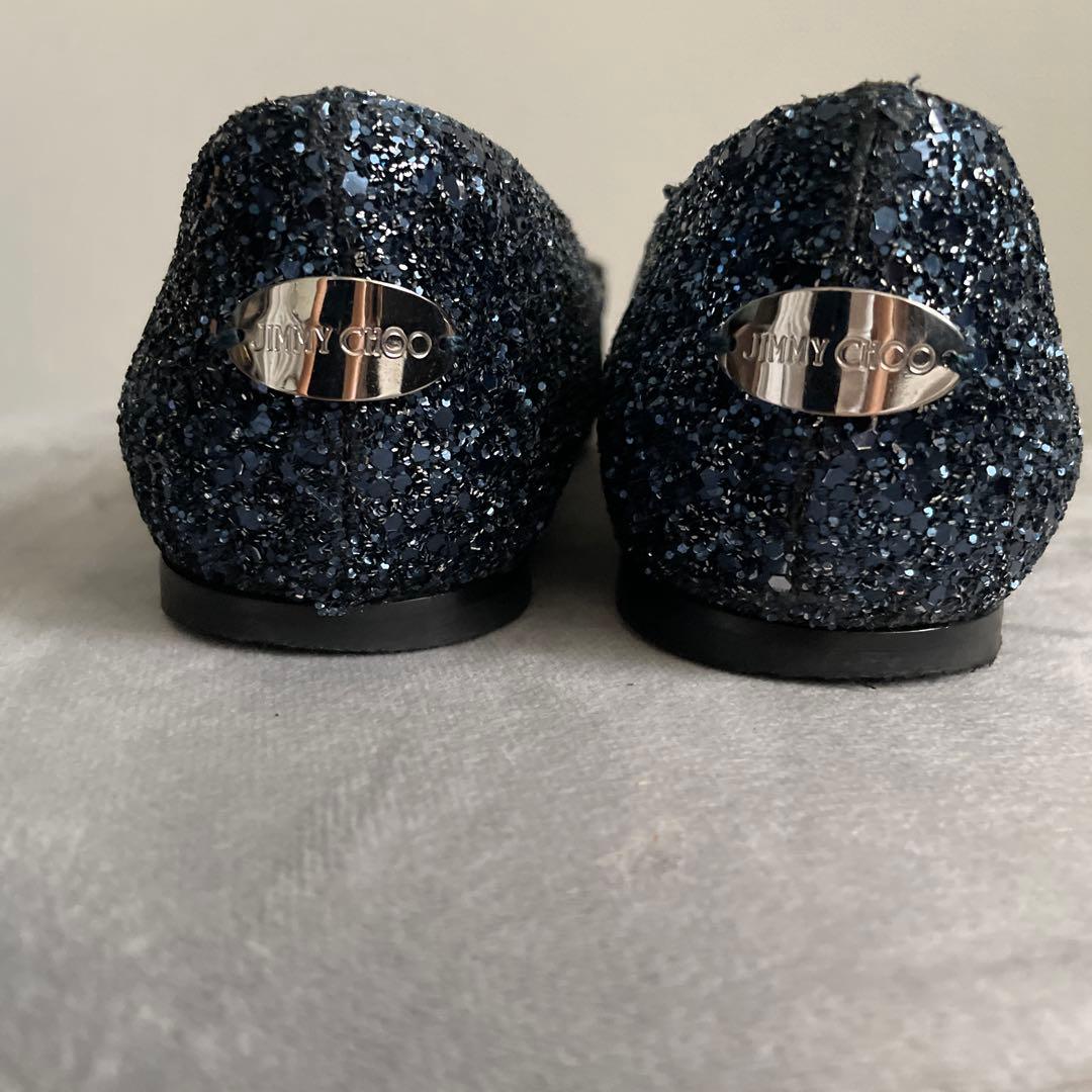 ジミーチュー グリッター フラットシューズ