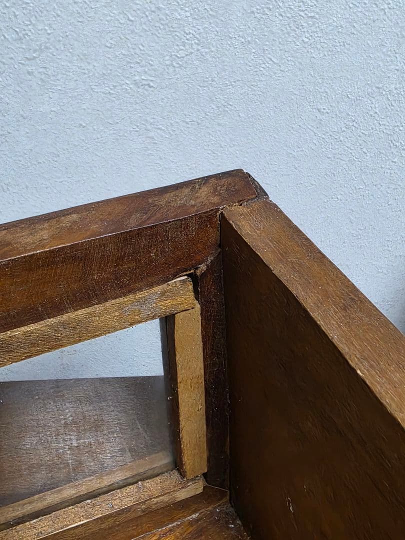 n*o様 アンティーク　木製4段 ガラス戸棚