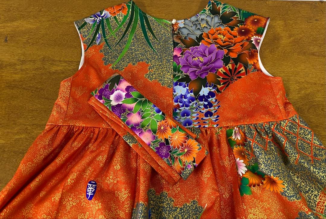 3235 着物　リメイク　ドレス　ワンピース