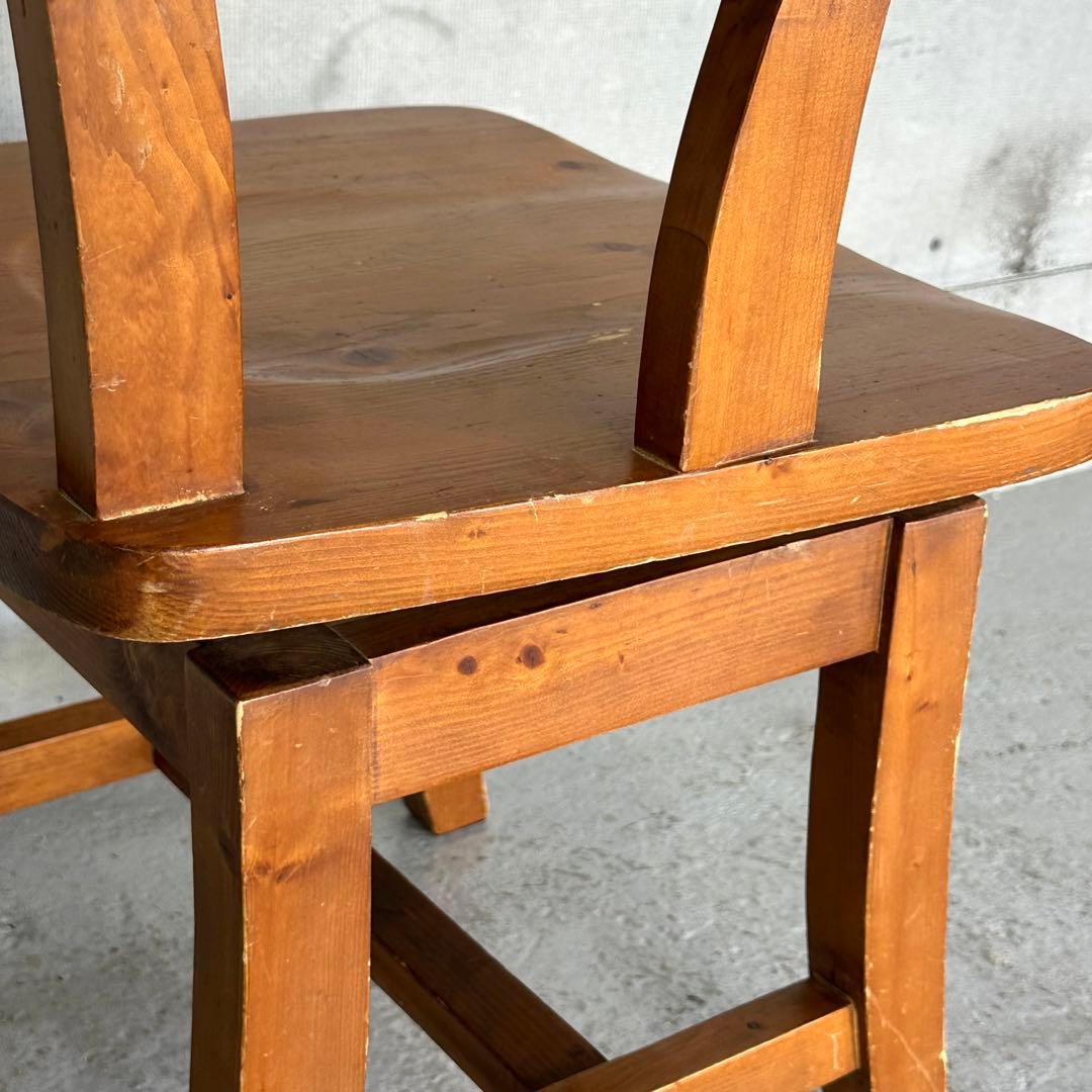 ✦昭和レトロ✦ 木製アームチェア｜無垢材 ヴィンテージ椅子 回転式 カフェ什器