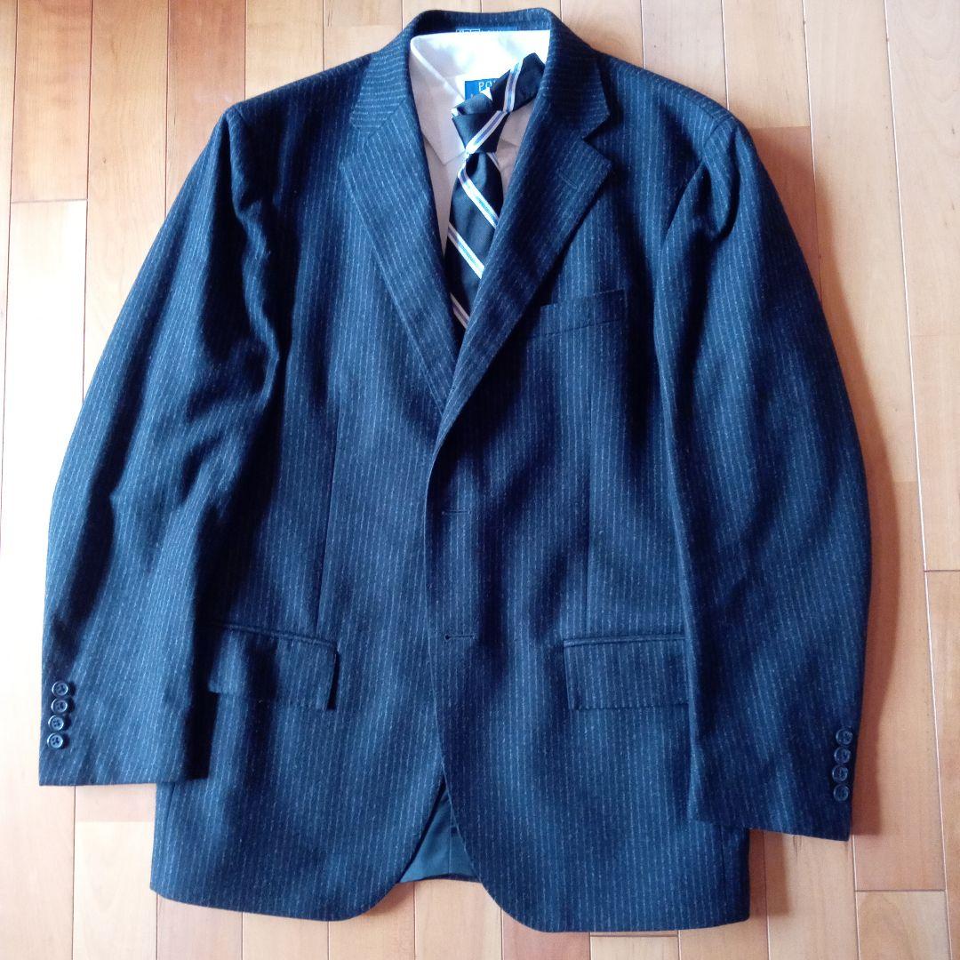 ポロラルフローレン 　チャコールグレーフランネル スーツ【イタリア製】