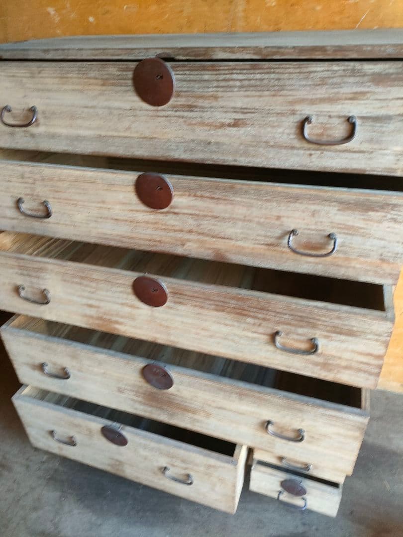 送料無料！総桐 シンプルな時代物桐箪笥 タンス 古民家 古道具 昭和レトロ