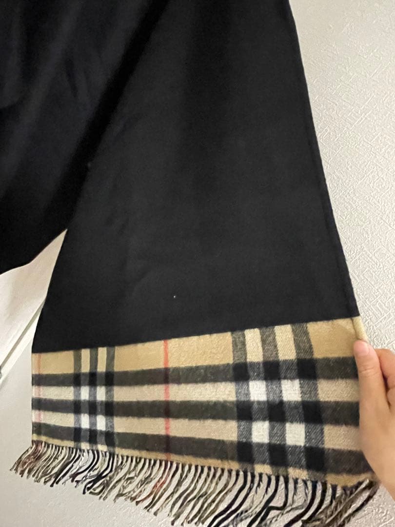 バーバリー　Burberryケープ　リバーシブル　ウールカシミヤ　正規品タグ付き