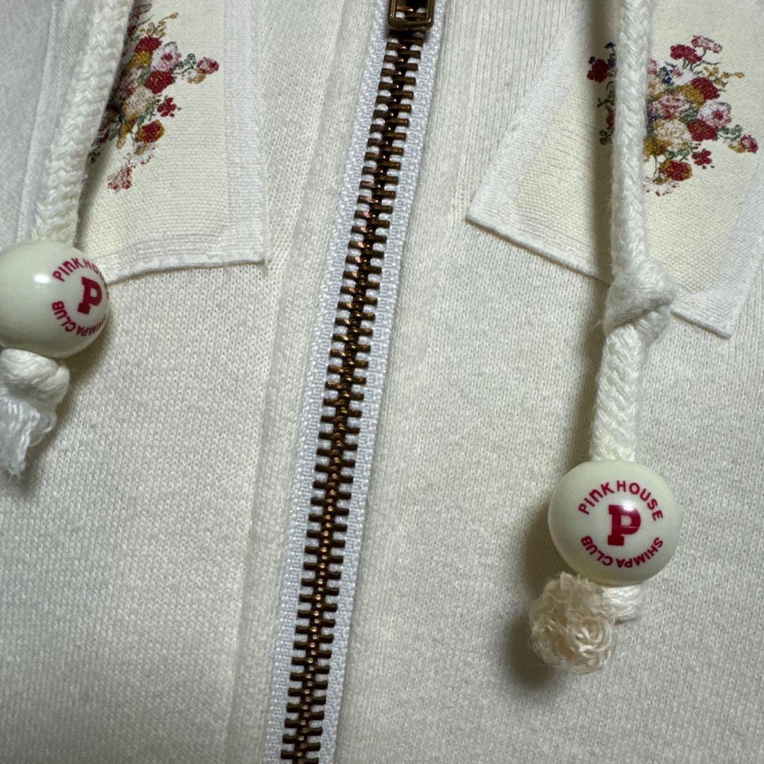 ピンクハウス　ジップホワイトパーカー　Lサイズ 貴重　レア　美品
