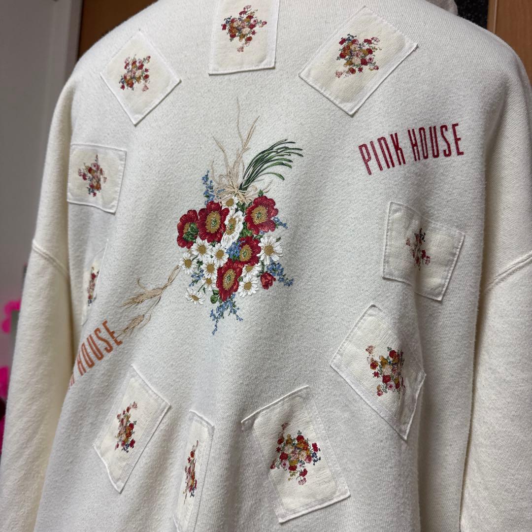 ピンクハウス　ジップホワイトパーカー　Lサイズ 貴重　レア　美品