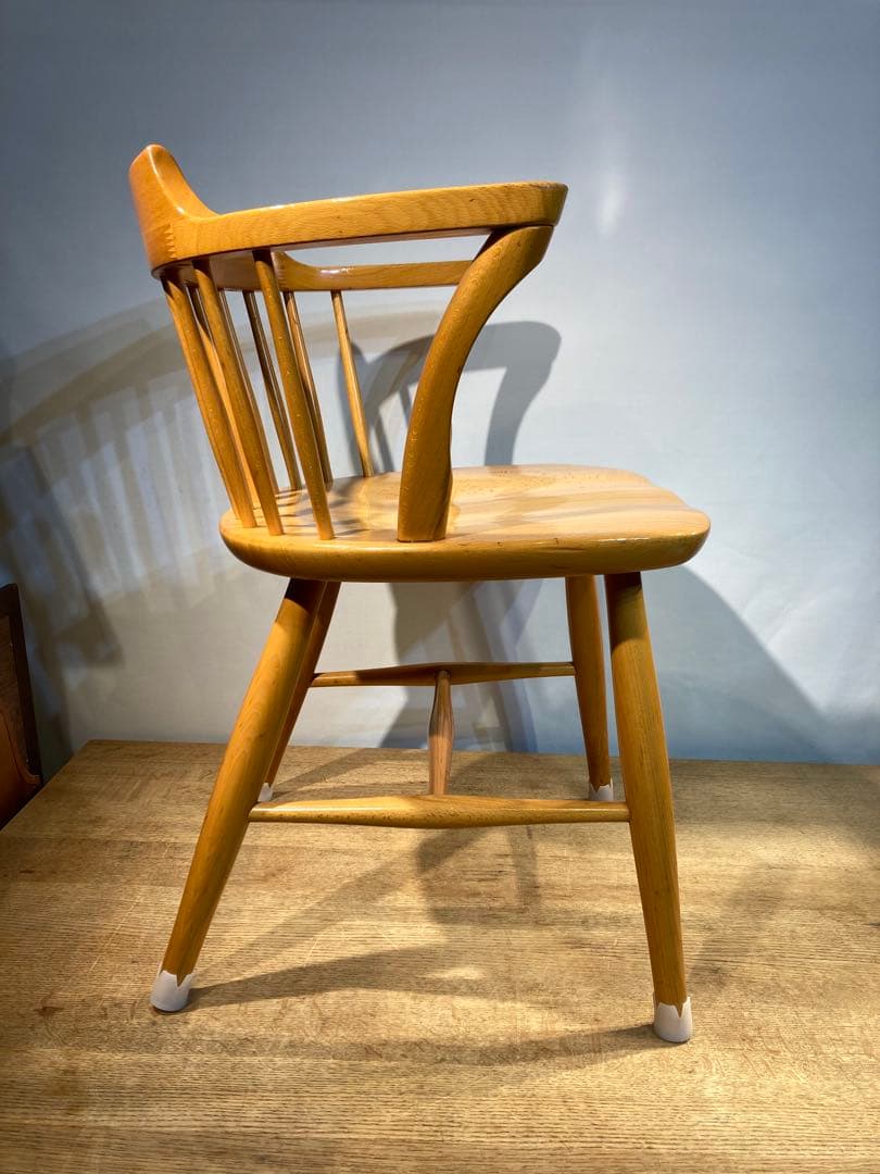 画像83枚 キツツキ ダイニングチェア リペア有 ナチュラル 昭和56年 アーム