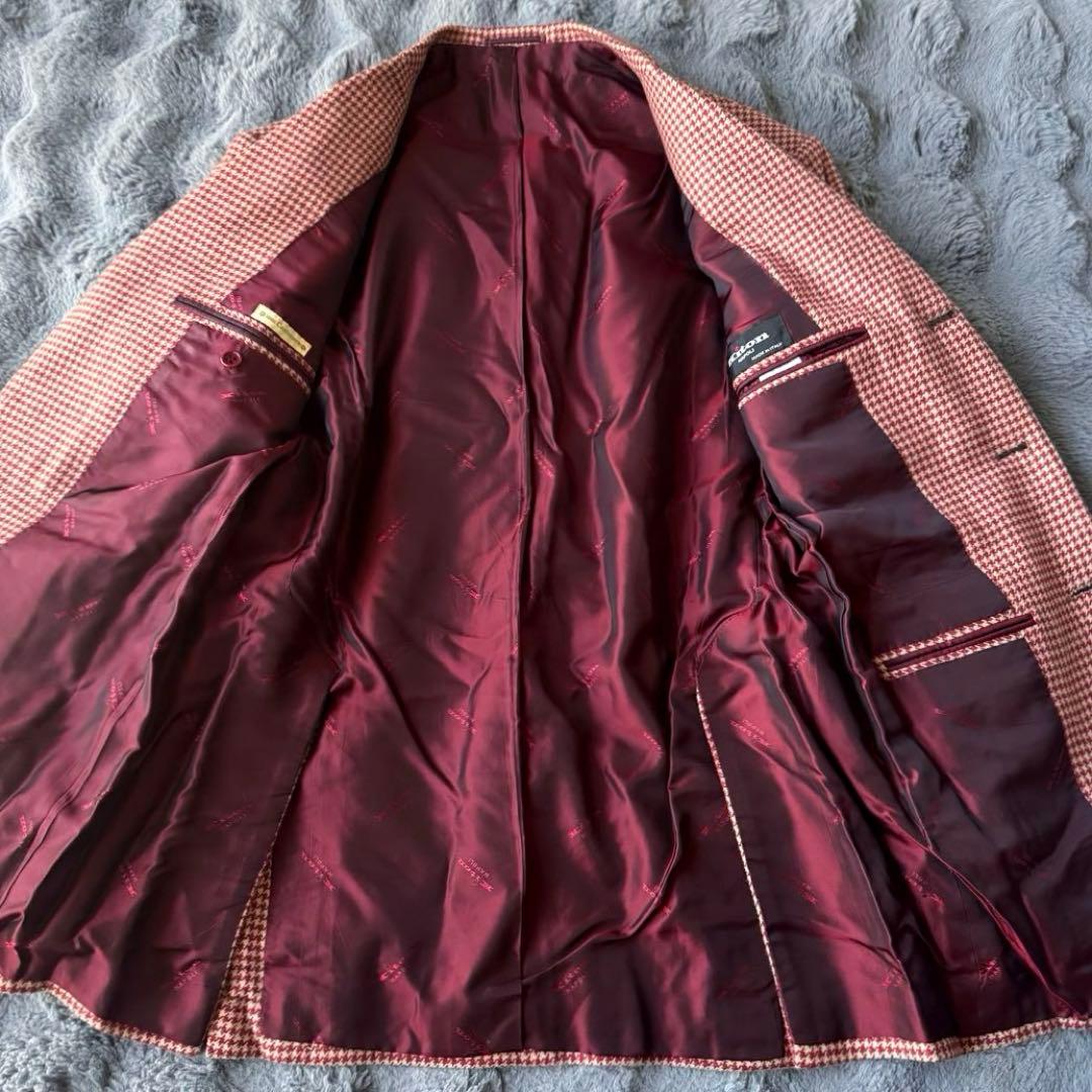 極美品 Kiton テーラードジャケット カシミヤ100% ハウンドトゥース