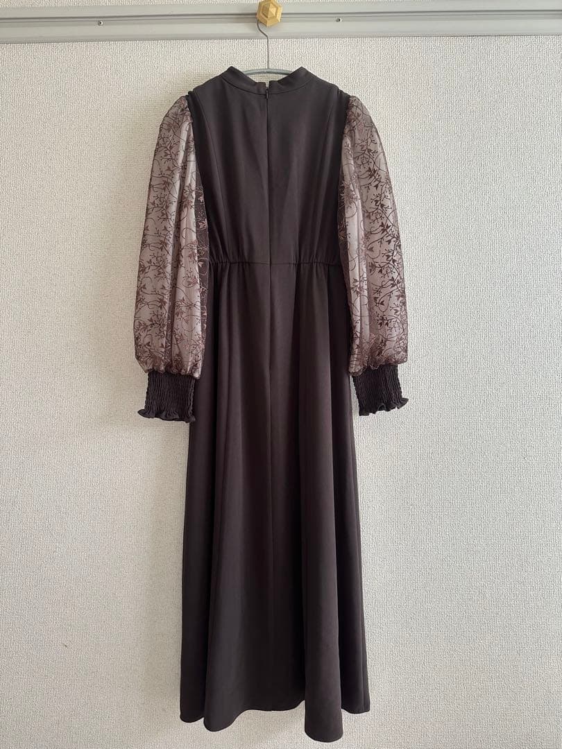 ANDRESD アンドレスド スリーブエンブロイダリー ドレス　ブラウン