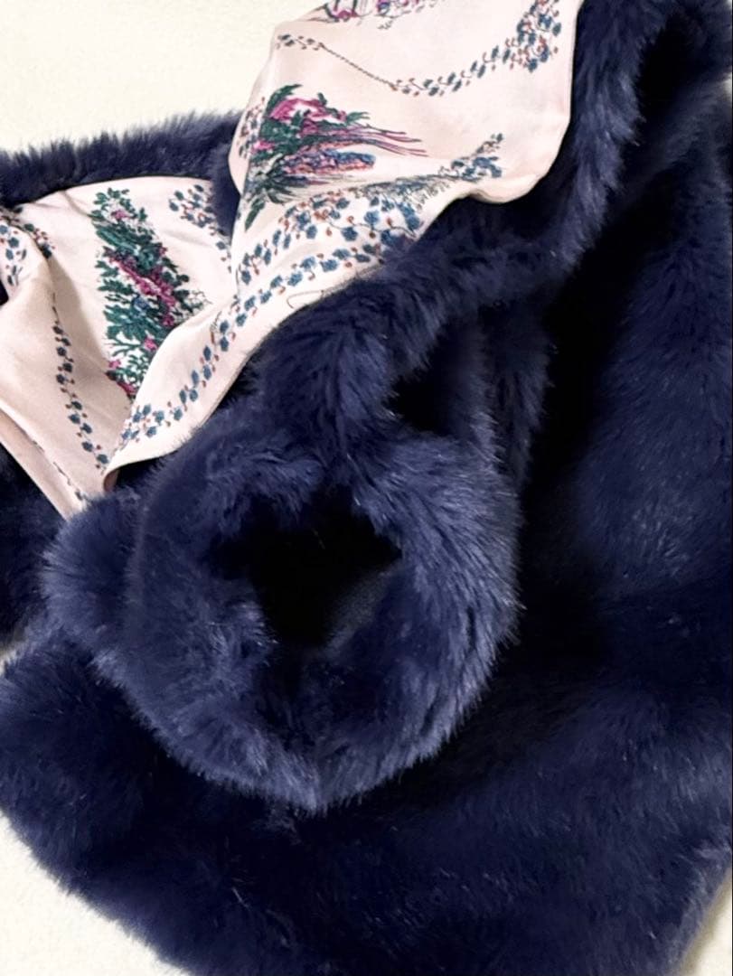 3万円程度マニプリ　エコファー✖️シルク　ストールマフラー新品未使用プライスタグ有