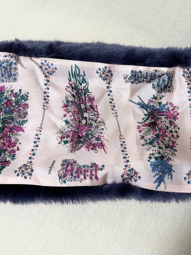 3万円程度マニプリ　エコファー✖️シルク　ストールマフラー新品未使用プライスタグ有