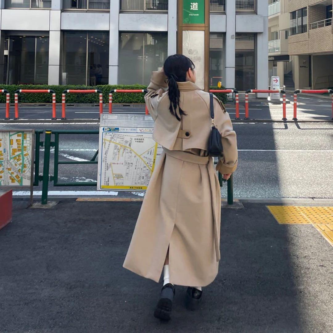 希少商品 RiLi judin スタンドカラーロングコート 冬服　ベージュ