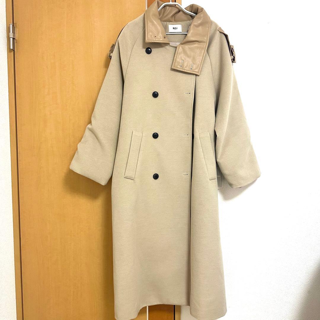 希少商品 RiLi judin スタンドカラーロングコート 冬服　ベージュ