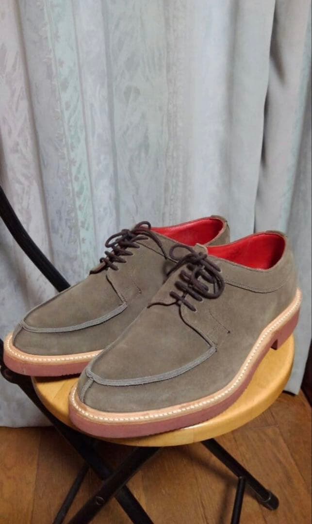 【美品】Tricker's グレー スエード レースアップシューズ