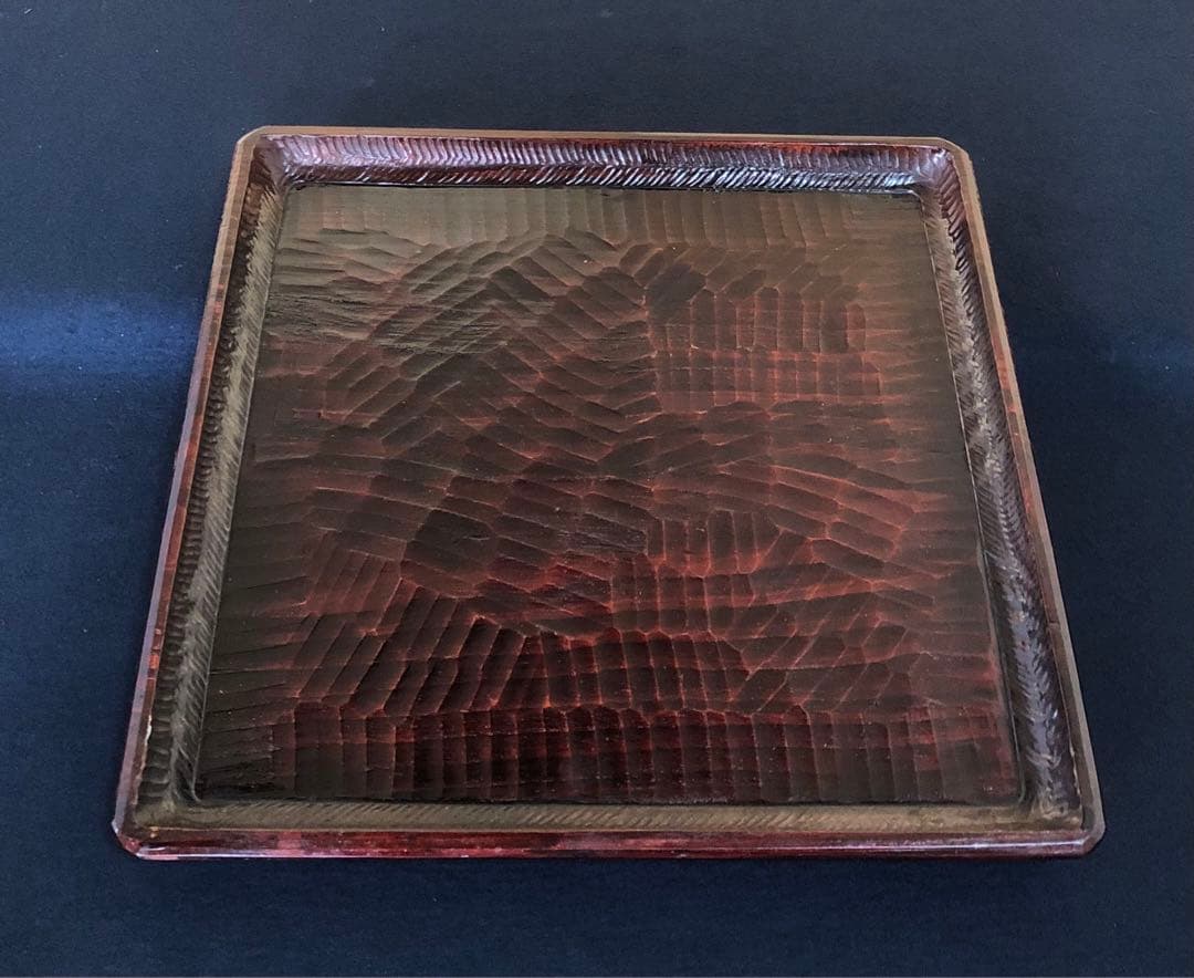 割引❗️《R》伝統工芸 讃岐彫 四方膳5客 会席膳 讃岐盆 刳抜 260120き5