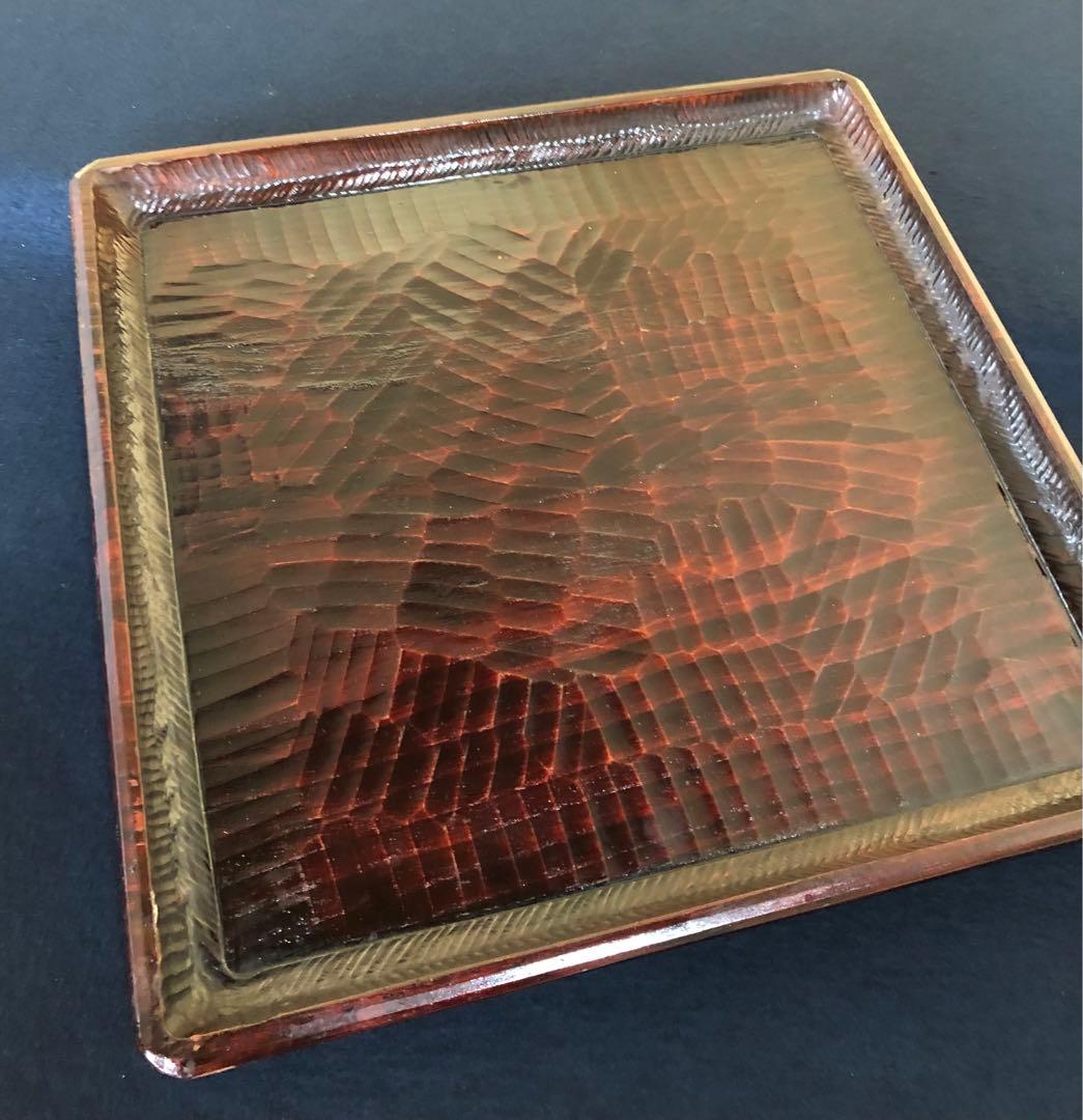 割引❗️《R》伝統工芸 讃岐彫 四方膳5客 会席膳 讃岐盆 刳抜 260120き5