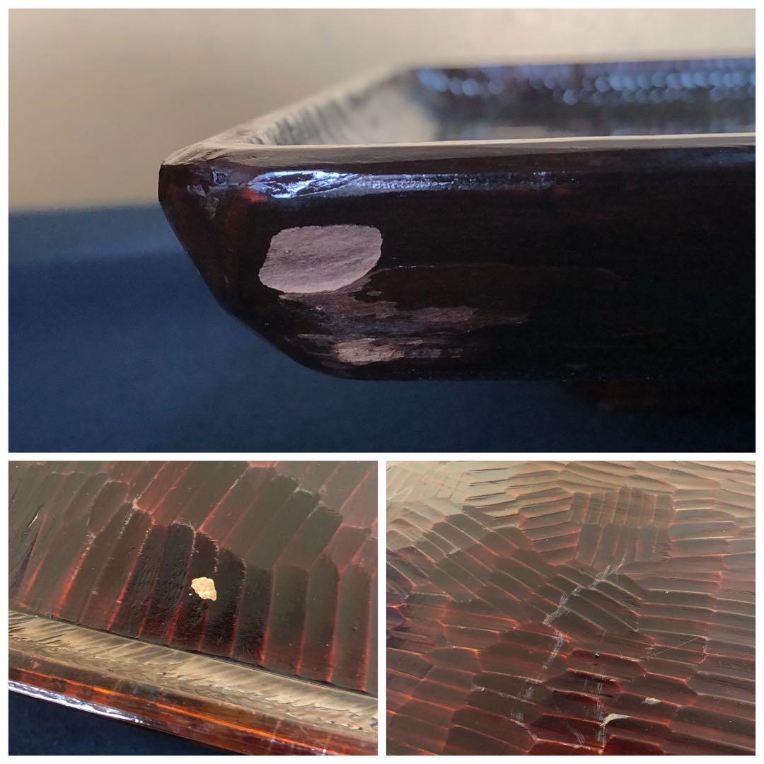 割引❗️《R》伝統工芸 讃岐彫 四方膳5客 会席膳 讃岐盆 刳抜 260120き5