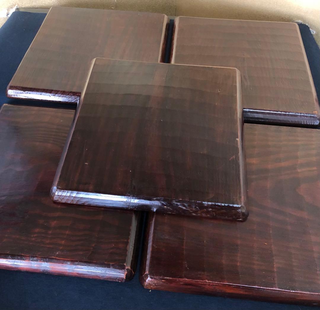 割引❗️《R》伝統工芸 讃岐彫 四方膳5客 会席膳 讃岐盆 刳抜 260120き5