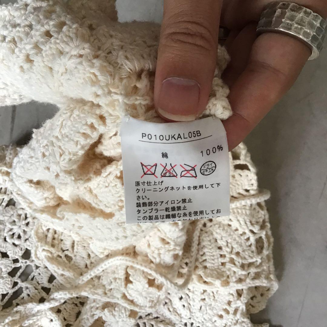 PINK HOUSE ピンクハウス　袖ありケープ　アイボリー　綿100%