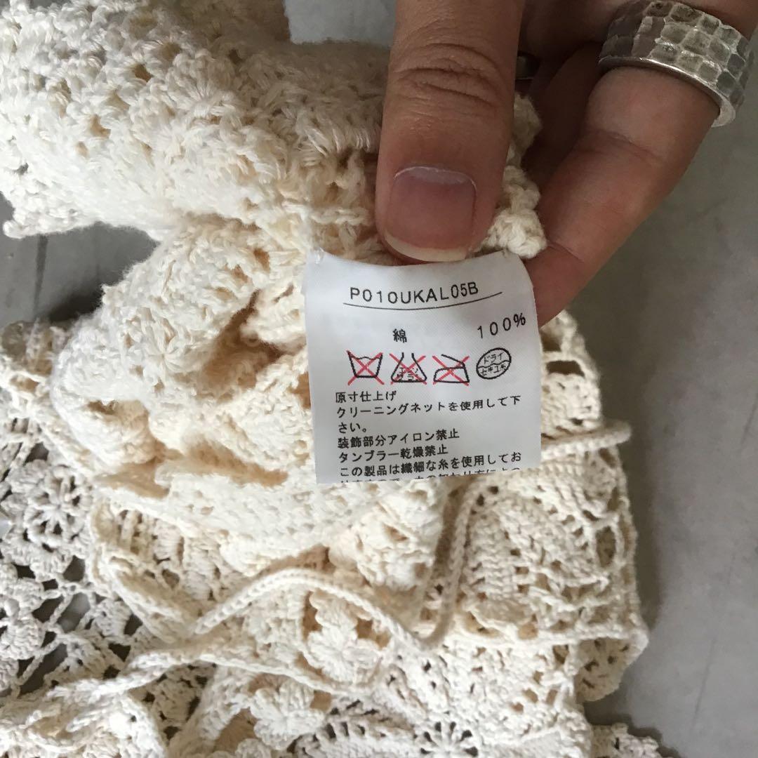 PINK HOUSE ピンクハウス　袖ありケープ　アイボリー　綿100%