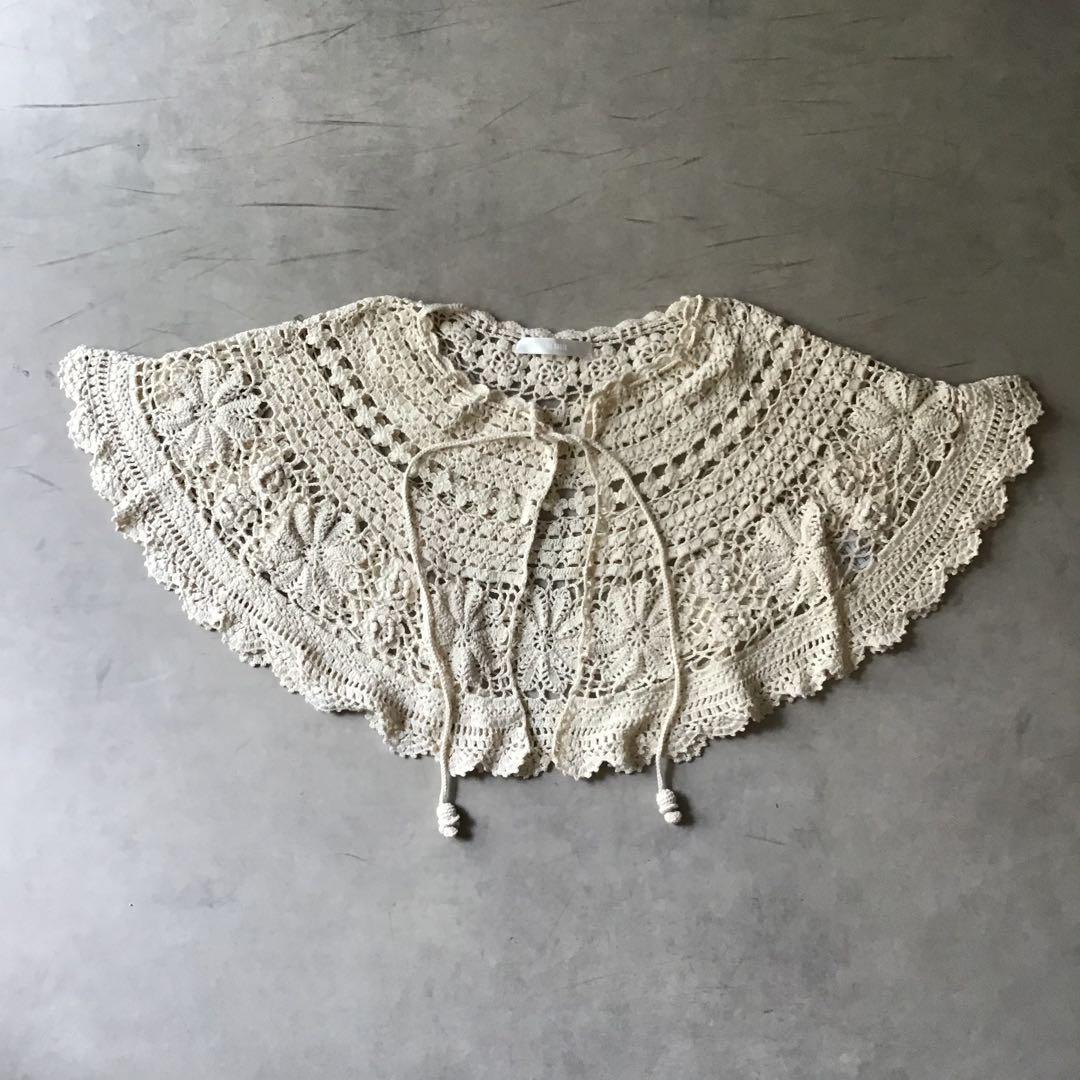 PINK HOUSE ピンクハウス　袖ありケープ　アイボリー　綿100%