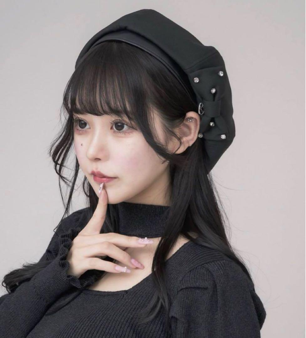 ‪‪pium ピウム ビジューリボンベレー ブラック