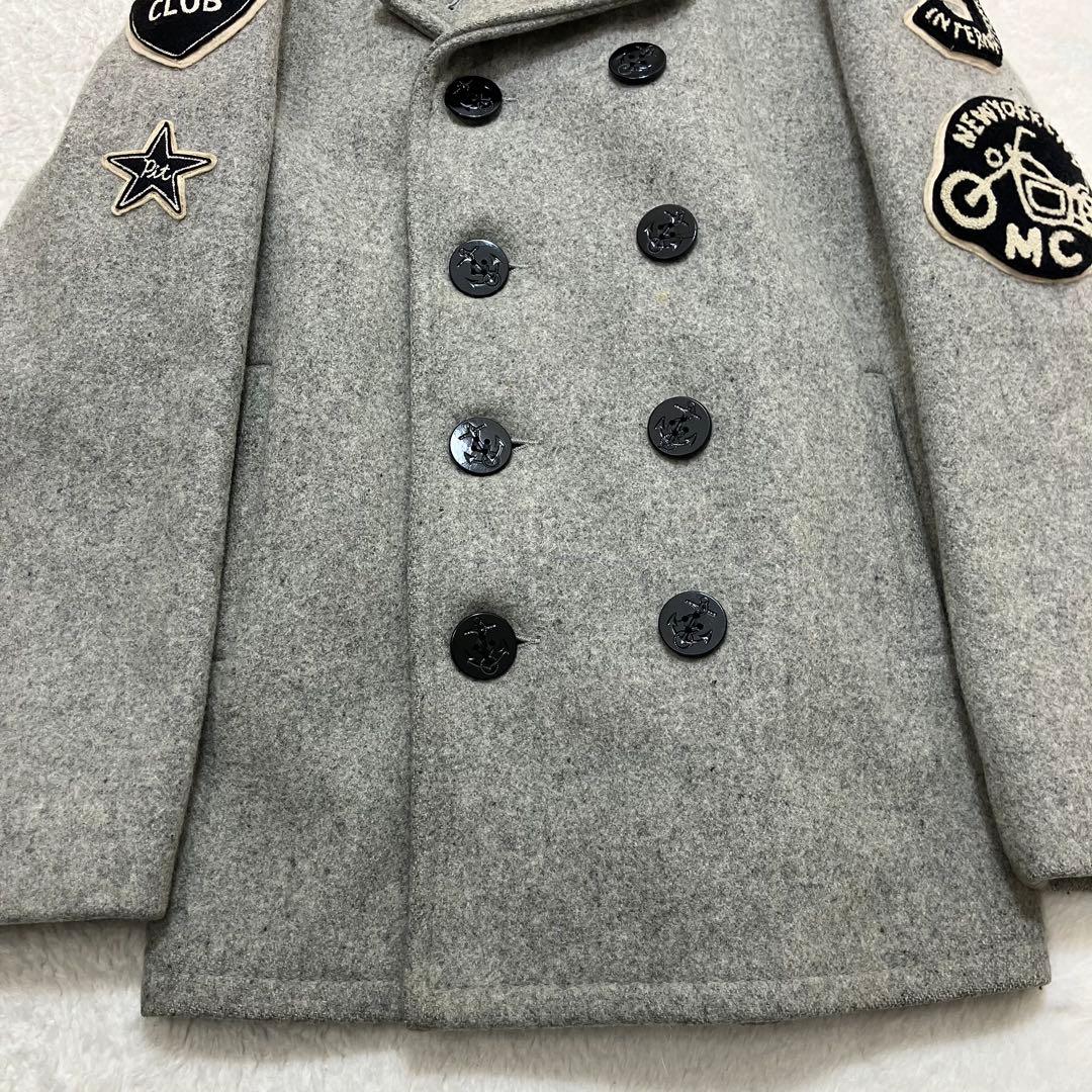 ショット✨モーターサイクルクラブ ワッペン USA製 ピーコート グレー 38