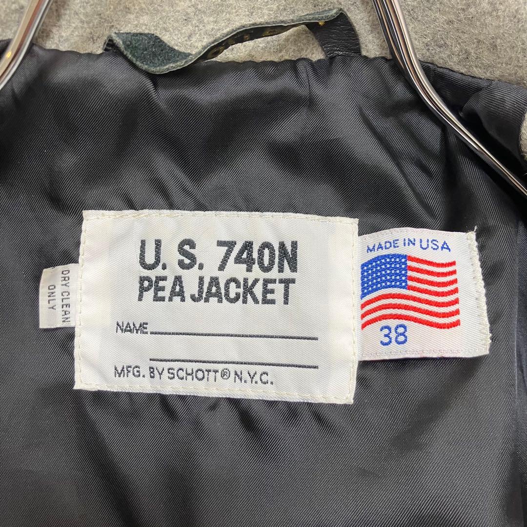 ショット✨モーターサイクルクラブ ワッペン USA製 ピーコート グレー 38