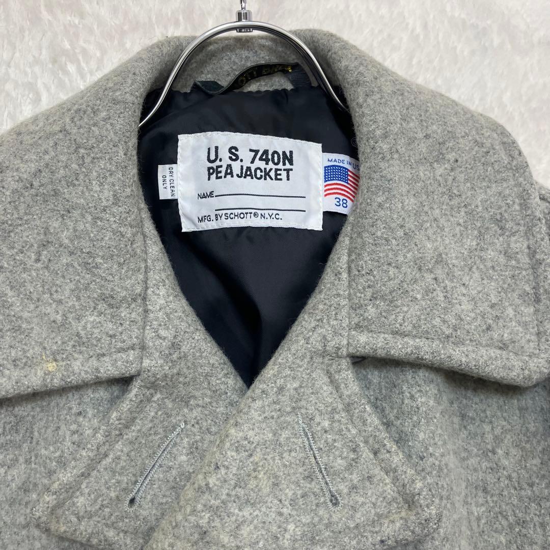 ショット✨モーターサイクルクラブ ワッペン USA製 ピーコート グレー 38