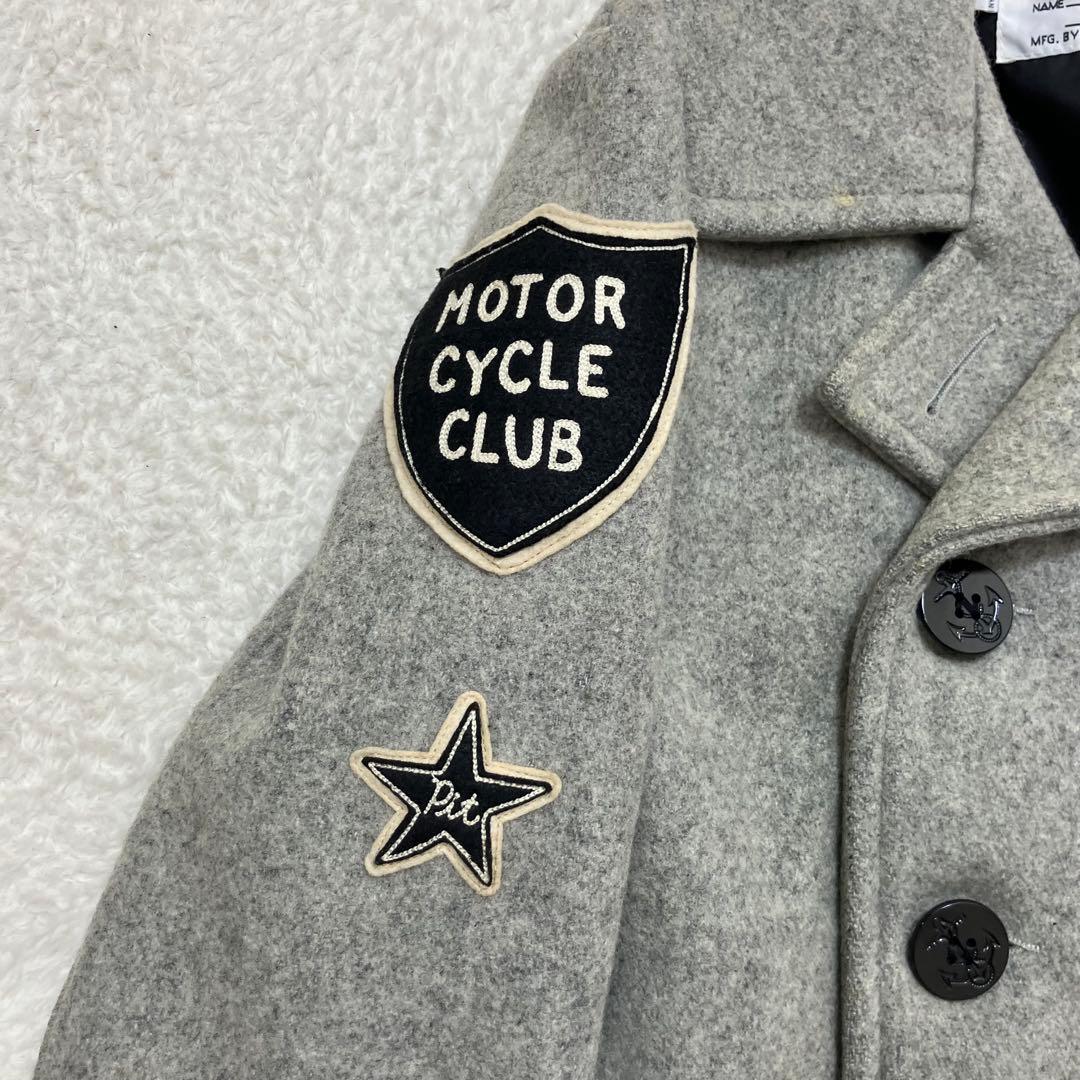 ショット✨モーターサイクルクラブ ワッペン USA製 ピーコート グレー 38