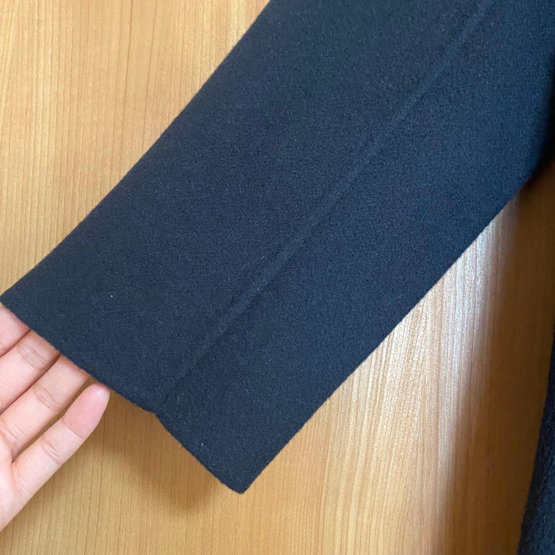 美品　green label relaxing ノーカラーコート ブラック